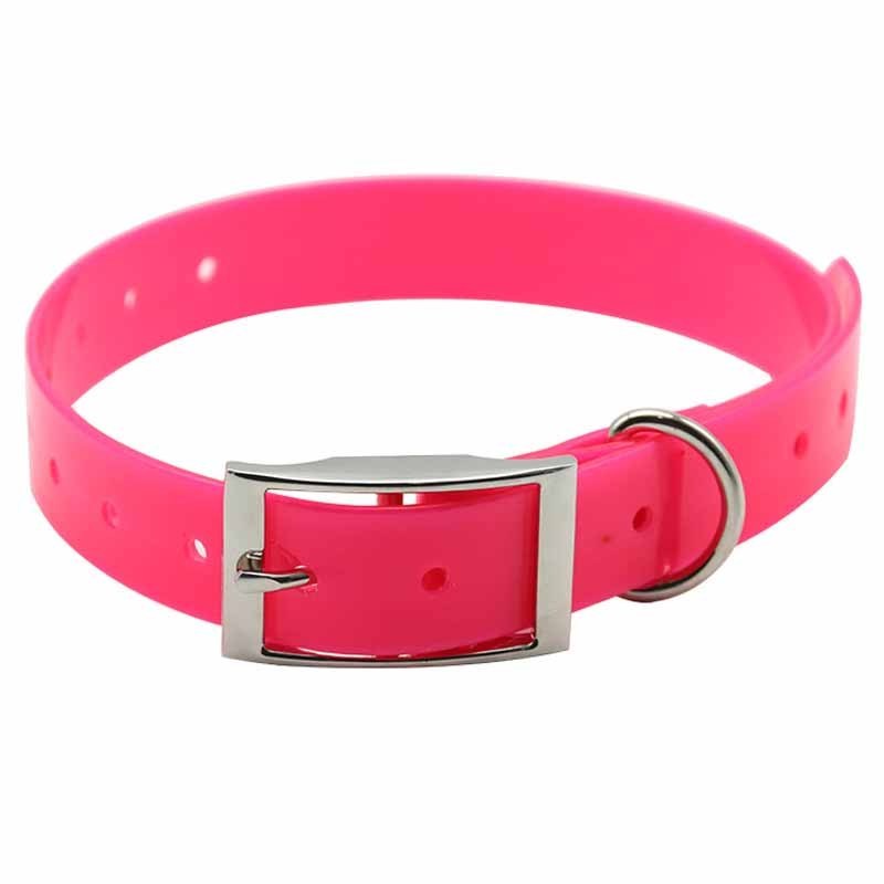 Hot Pink Fluorescent Reflective Pet Collar Personalized TPU Leash from China Wholesale Hunting Dog Collars Supplies