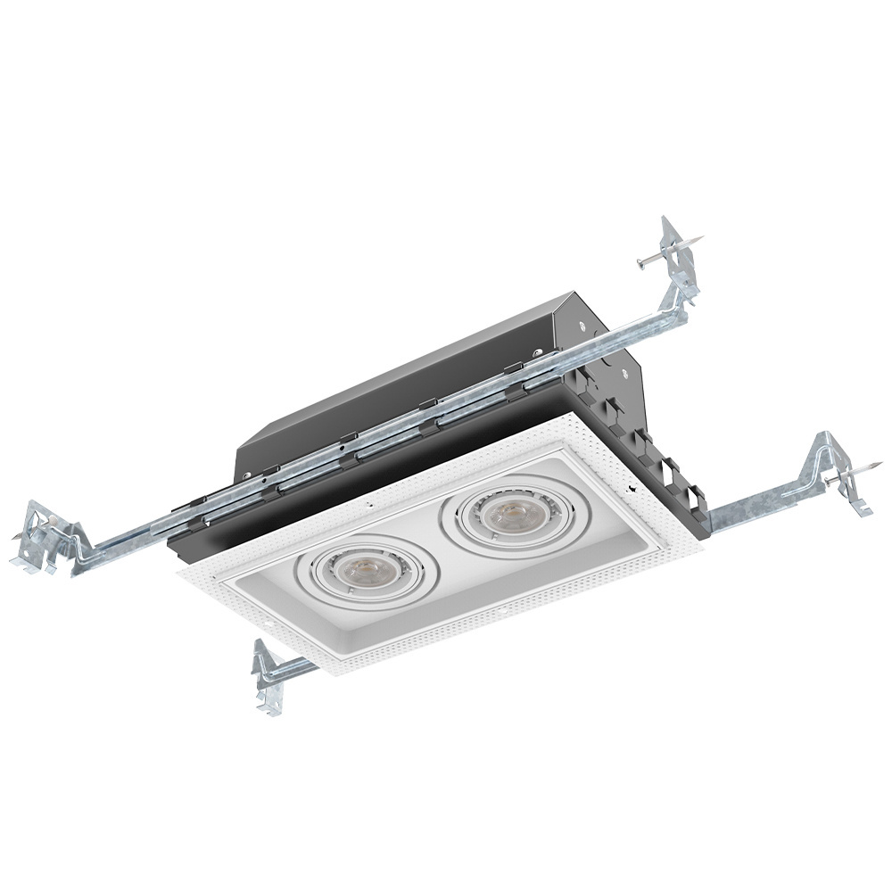 Anti Glare Double Head indoor New Construction Mini GU10 Retrofit COB Grille Recessed LED Ceiling Downlight for home.