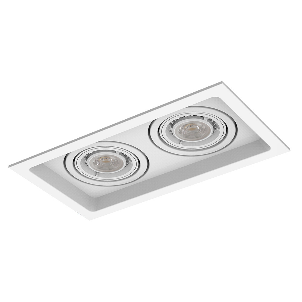 Anti Glare Double Head indoor New Construction Mini GU10 Retrofit COB Grille Recessed LED Ceiling Downlight for home.