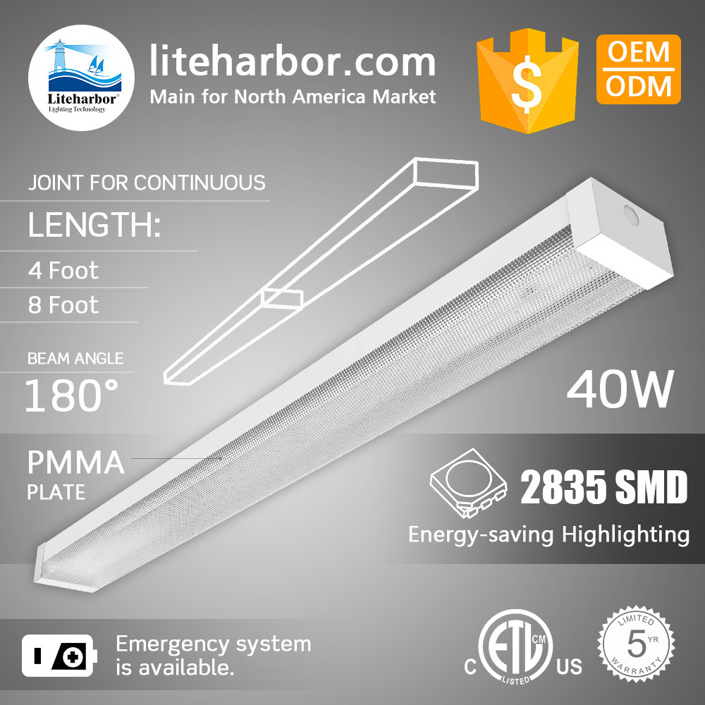 40W LED Linear Light Modern Office Ceiling Mounted Strip Fixtures