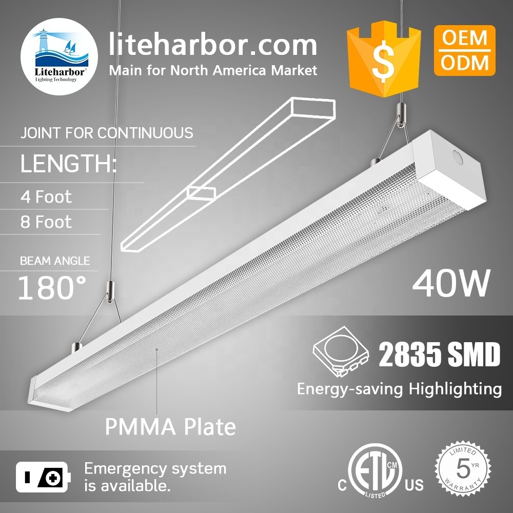 Liteharbor-40W LED Linear Light Dimmable Ceiling Mounted Office Strip Fixtures For Lighting Project