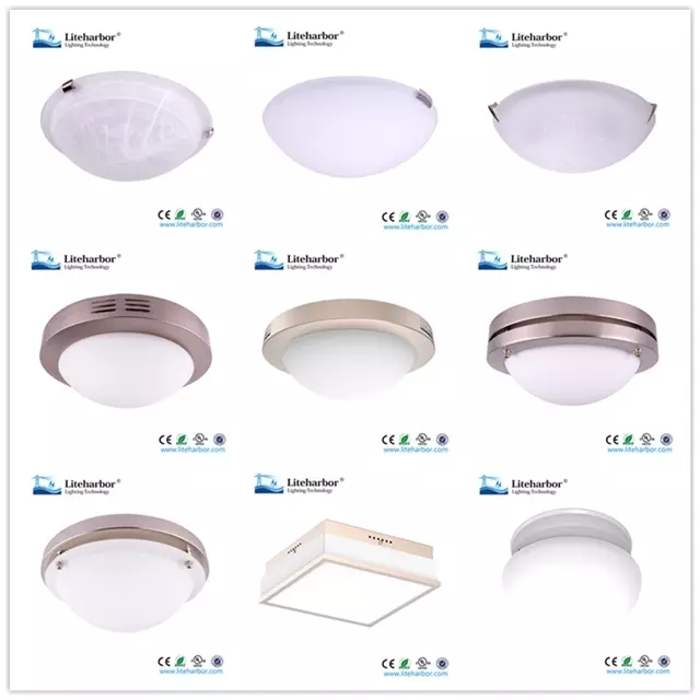 14 15 18 Inch Classical Dome Design Round Ring LED Lighting Semi Surface Flush Mount Dimmable LED Ceiling Light