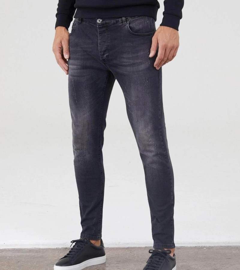 Custom private label mens jeans destroyed denim jeans ripped skinny jeans pants for men