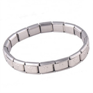 Stainless steel Metal 9mm Italian Charm Elastic Stretch Bracelet