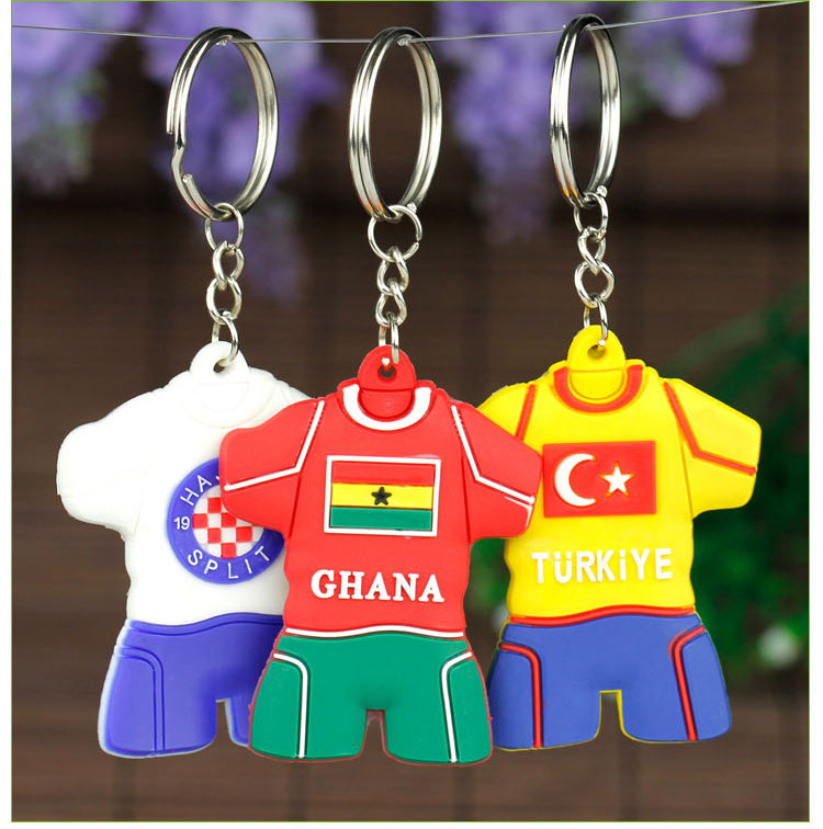 soccer keychain 3d soccer club souvenir soccer ball football star jersey Tshirt keychain sports small gift