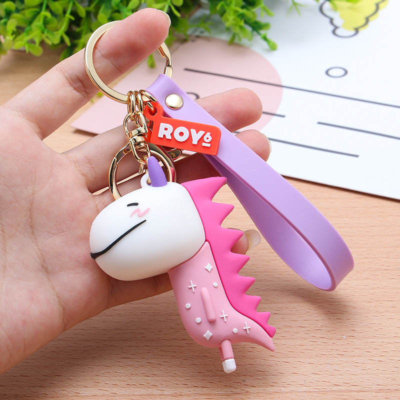 Plastic silicone PVC rubber custom logo doll key holder 3D figure keyring