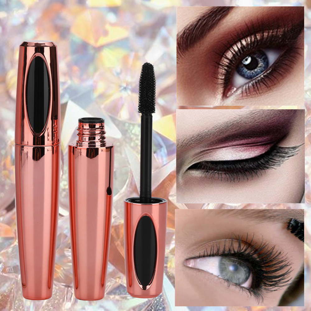 Private Logo Fiber Mascara Organic Vegan Makeup Mascara Rose Gold Tube Waterproof Customized Logo Mascara