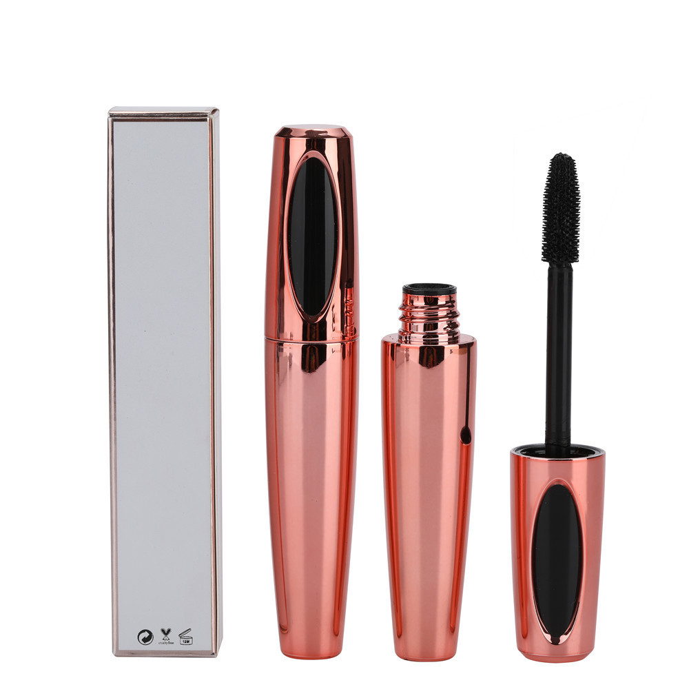 Private Logo Fiber Mascara Organic Vegan Makeup Mascara Rose Gold Tube Waterproof Customized Logo Mascara