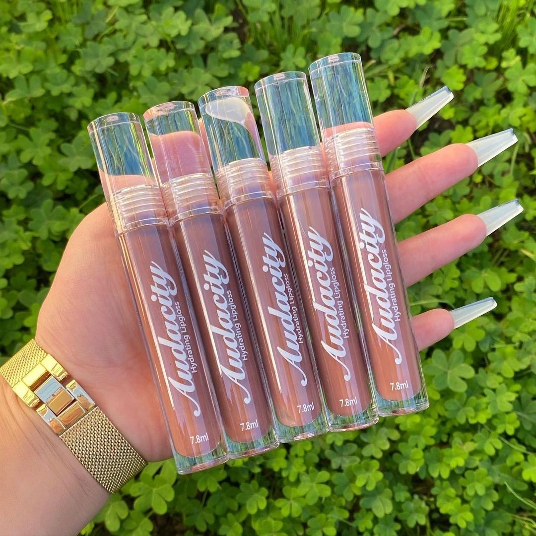 Round Clear Plastic Lip Gloss Tube Transparent Packaging Empty Lipgloss Containers With Wands