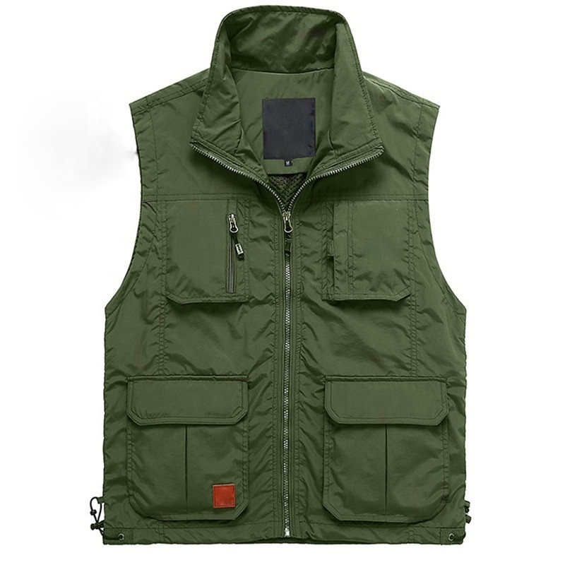 2021 Wholesale Man Multi Function Vest Fishing Jacket Outdoor Sleeveless Gilet with Pockets