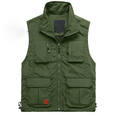 2021 Wholesale Man Multi Function Vest Fishing Jacket Outdoor Sleeveless Gilet with Pockets