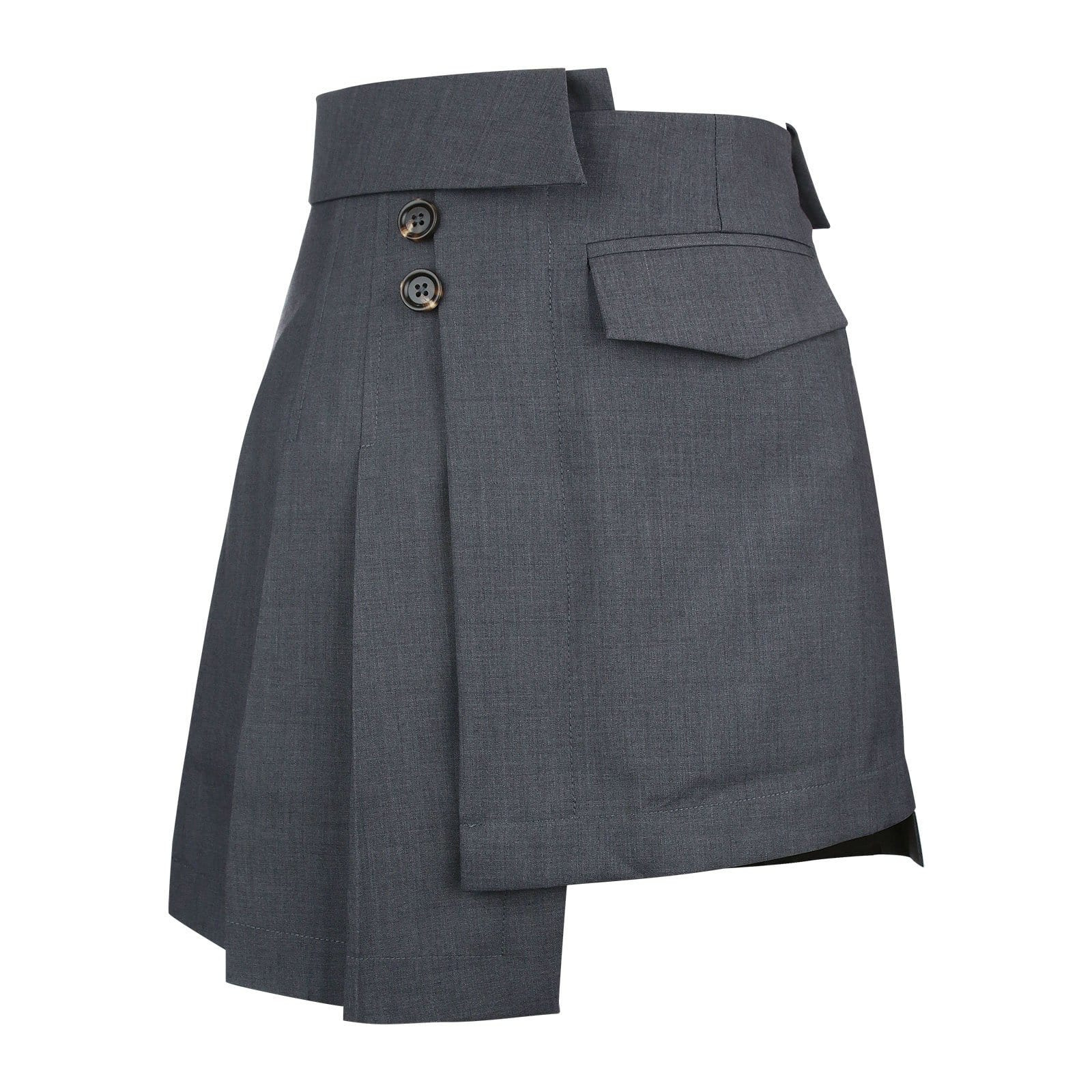 2022 New Arrival OEM Designs Womens High Waist Pleated  Asymmetrical Grey Mini Skirts