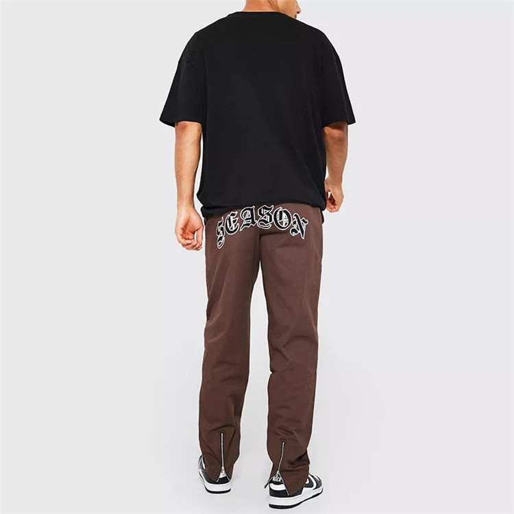 OEM street sweatpants oversized cotton mens trousers Custom Embroidery Skeleton Puff Printing Stacked Jogging Pants