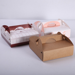 Wholesale Handle Pink Carton Food Pastry Dessert Pizza Packaging Box Custom Pizza Cake Box