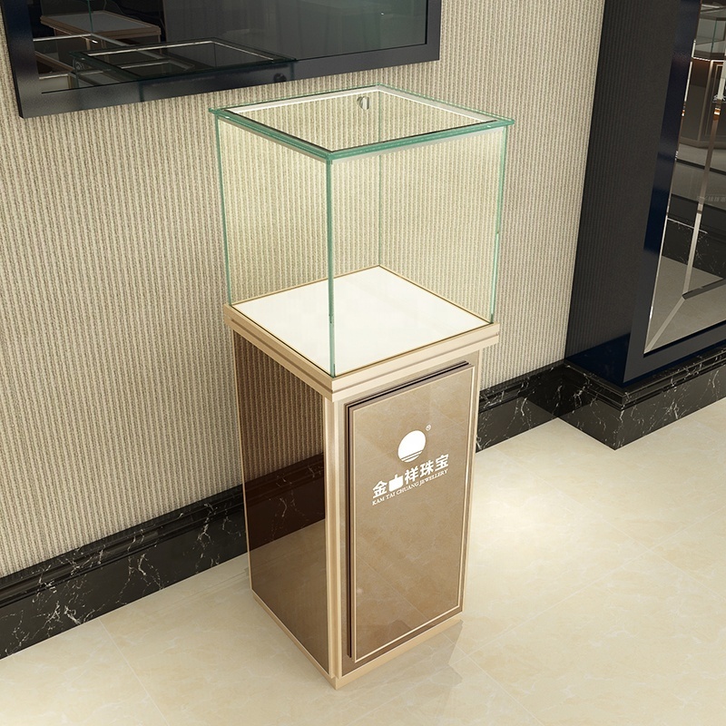 full velvet show lock rotating sets wall and floor multi-layer top locking jewelry counter display case cabinet