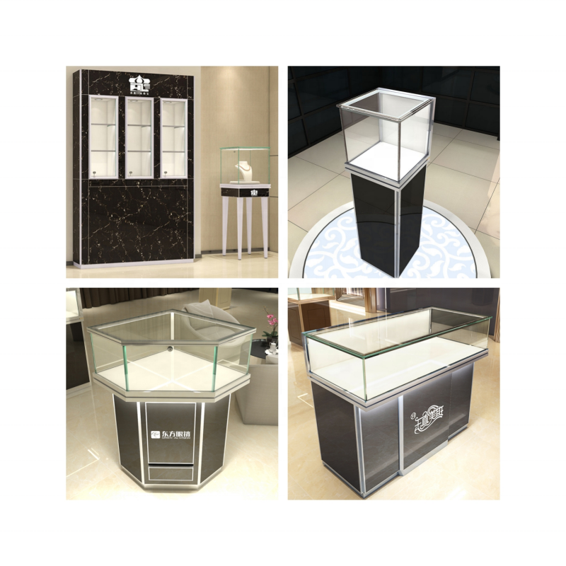 retail eyeglass handbag clear cabinet wooden wood glass bag small mirrored show perfume phone mobile display cabinets