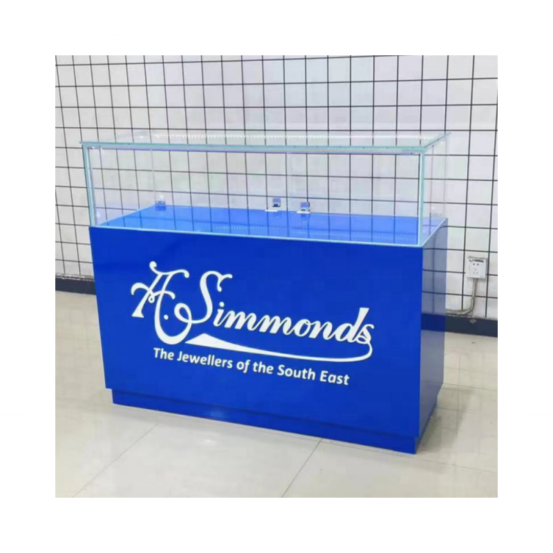 Glass Jewelry Display Case Wooden Showcase Case for Jewelry Jewellery Island Shop Wood Stainless Steel Jewelry Kiosk for Mall