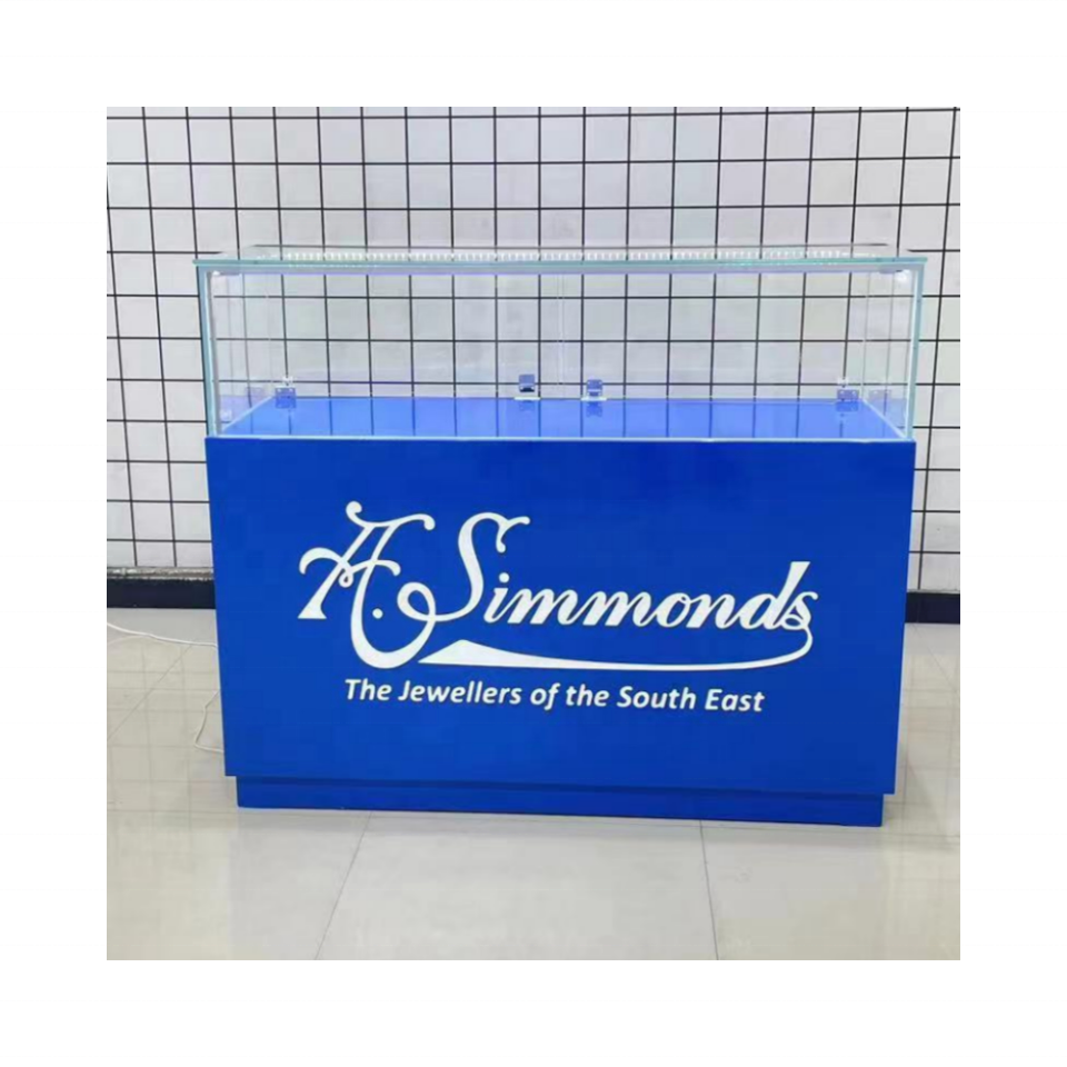 Wholesale luxury top product store led rack and bill glass retail counter display stand showcase for store