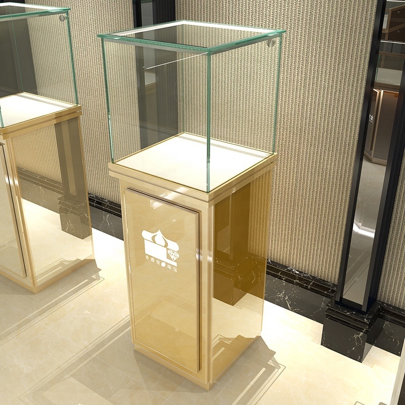 full velvet show lock rotating sets wall and floor multi-layer top locking jewelry counter display case cabinet