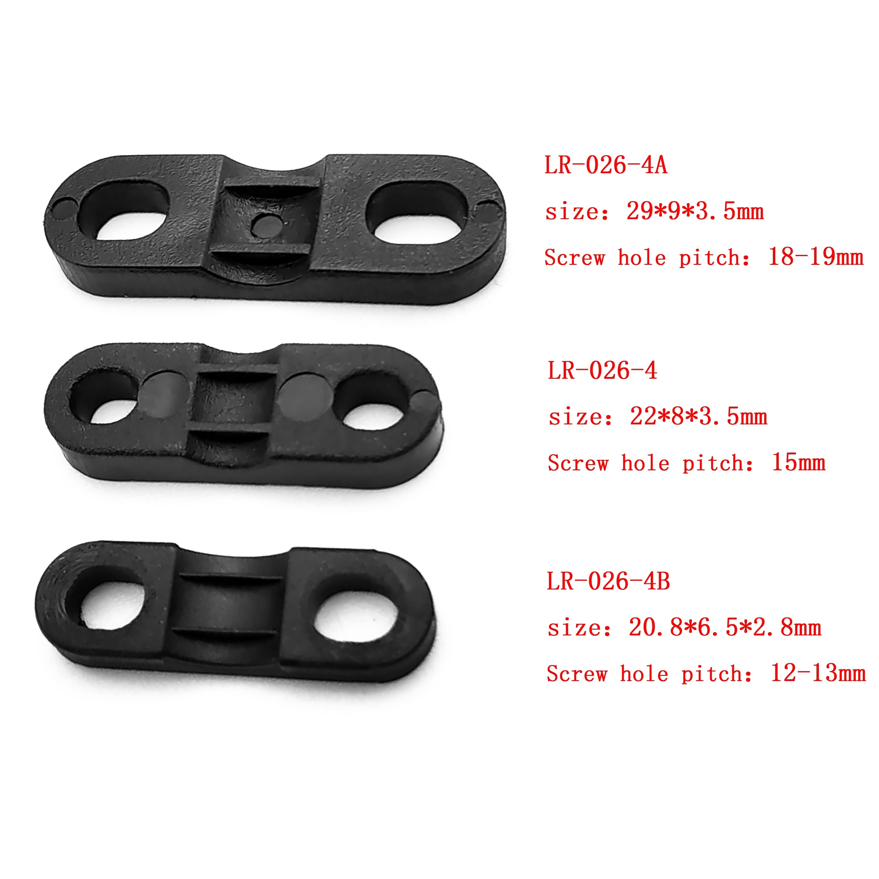 Slotted flat plastic wire clips Screw hole center distance 15mm  electrical cable clamp cable holder clips