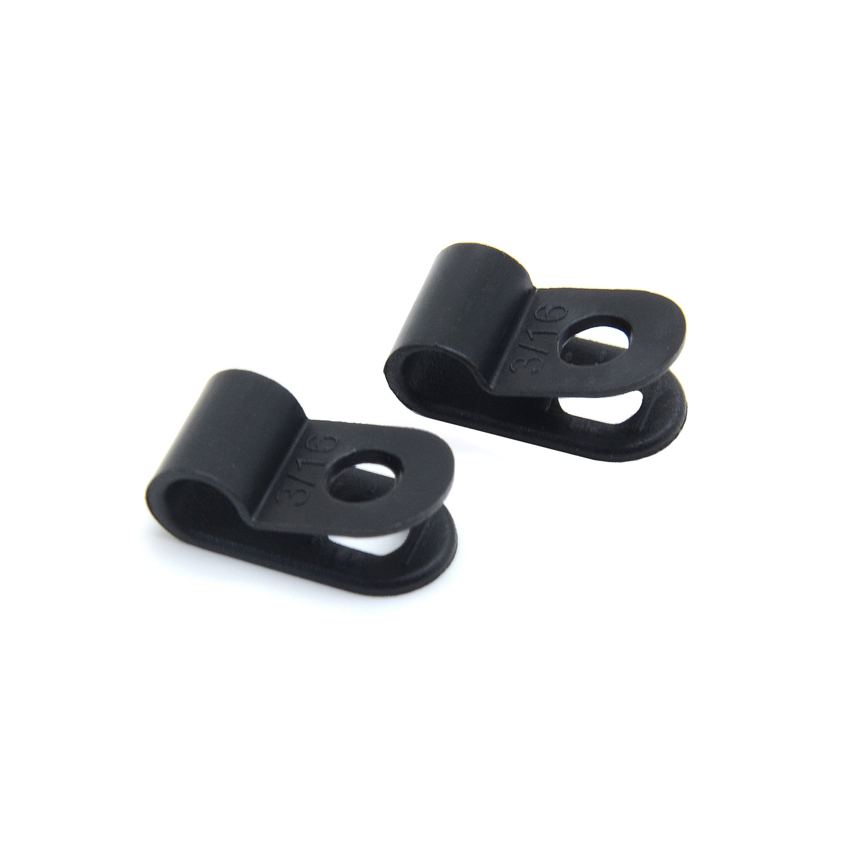 black Nylon R type cable clip 1 / 8 inch cable organizer clip  wire clips  plastic nylon cable clamp