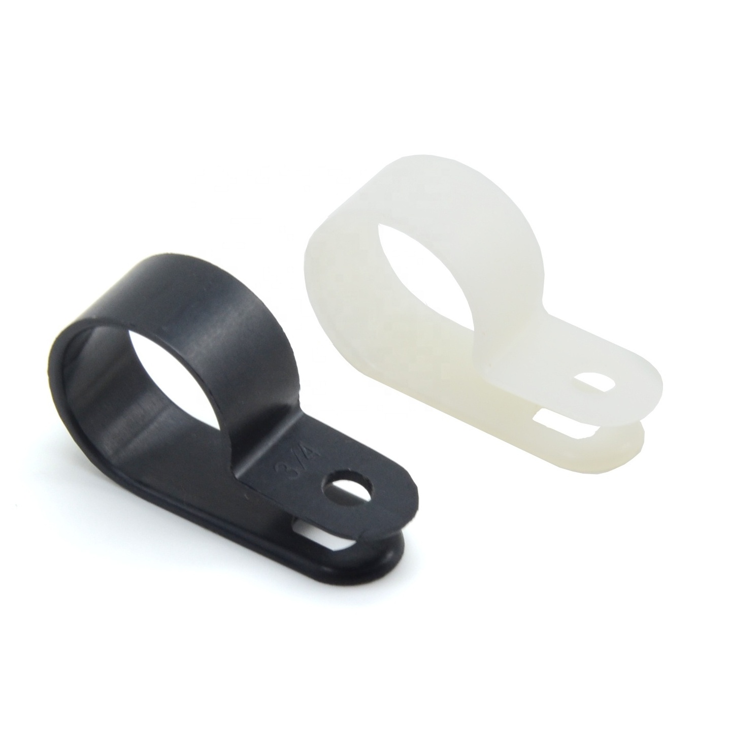 black Nylon R type cable clip 1 / 8 inch cable organizer clip  wire clips  plastic nylon cable clamp