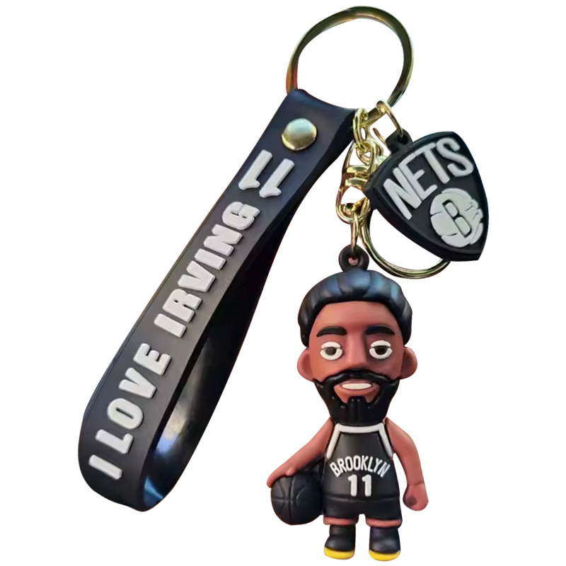 Latest keychain 3d Basketball star Kobe Bryant James Curry Irving  keychain bag pendant car keyring