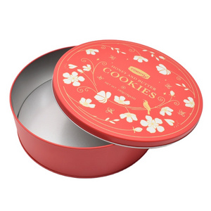 6 Inch 8 Inch Round Metal Cookie Tin With Lid Food Grade Butter Cookie Biscuit Chocolate Metal Cans Sweets Baking Cake Tins