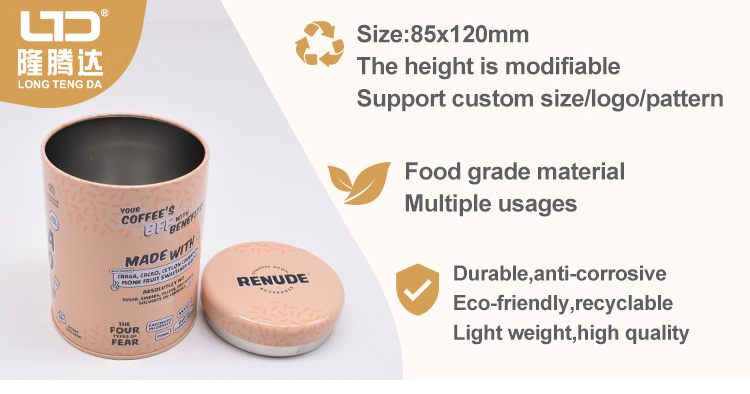 High Quality Airtight Tea Tin Canister Food Grade Printing Packing Box Matcha Tin Can Sealed Round Coffee Metal Tea Cans