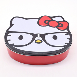 Manufacturer Custom Metal Gift Tin Box Animal Shape Box for Kid Toy Candy Gift Hello Kitty Shaped Tin Box