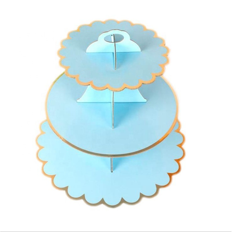 Factory Wholesale 3 Tiers Paper Cardboard Dessert Cake Stand