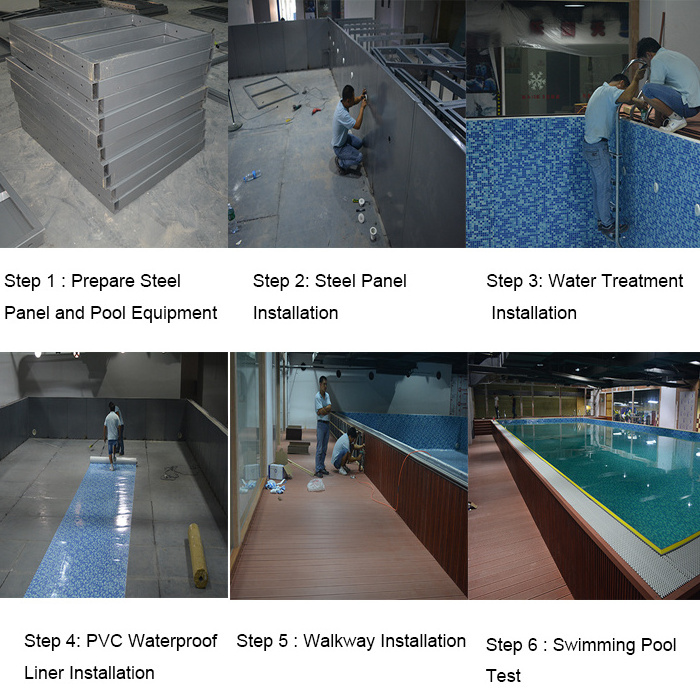 stainless steel swimming pool Galvanized steel panel liner pool for indoor hotel project