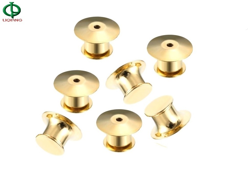 Brass Locking Pin Backs Top Flat Head Label Pin Back Clutch Clasp Fastener