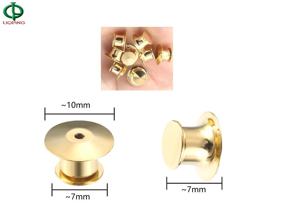 Brass Locking Pin Backs Top Flat Head Label Pin Back Clutch Clasp Fastener