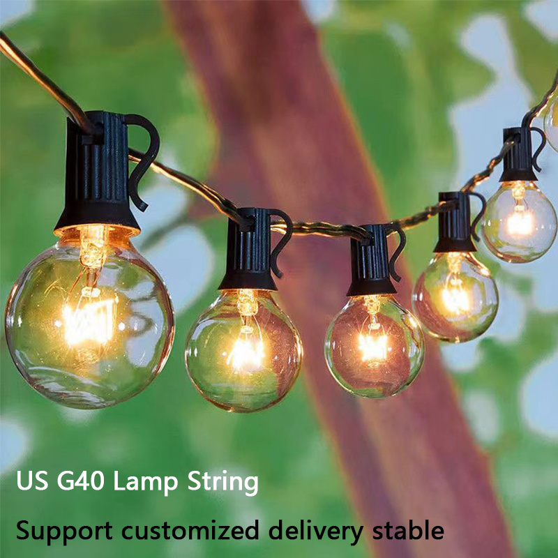 Spot Holiday Lights Can Be Customized Global Black Line Can Be Connected to The G40 Incandescent 25ft Glass Globe Garden AC 90