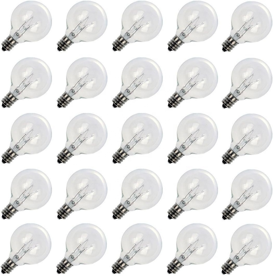 Large quantities Wholesale Waterproof Bulbs Outdoor Decor Christmas G40 25PACK Incandescent spare bulb