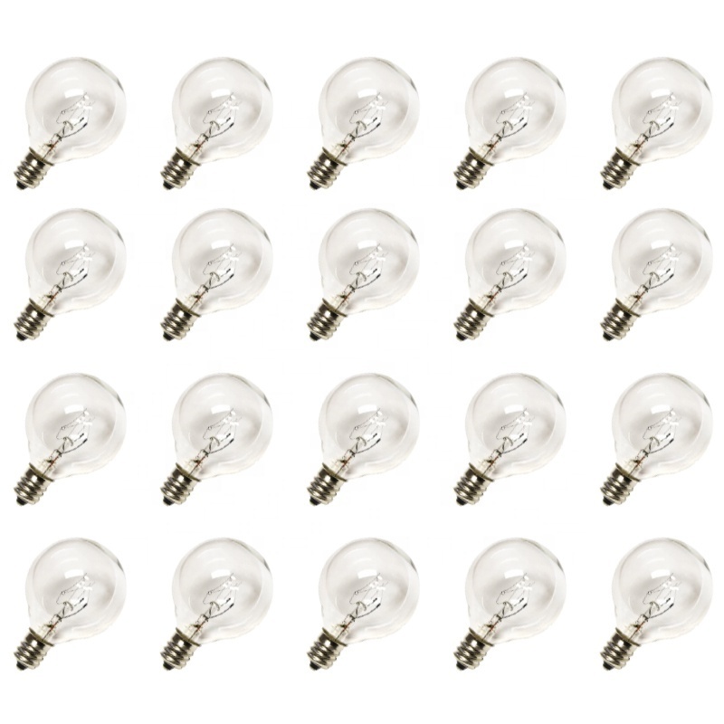 Supplier Waterproof 25 ft Tungsten Bulb Outdoor Decorative Christmas G40 String Light Spare Bulb