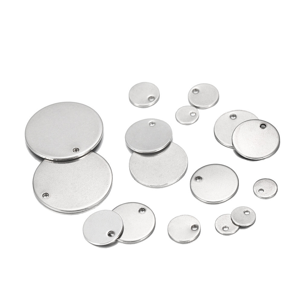 Small Round Stainless Steel Flat Blank Stamping Tag Pendants Mini Discs for Bracelet Necklace Chain Charms Jewelry Making