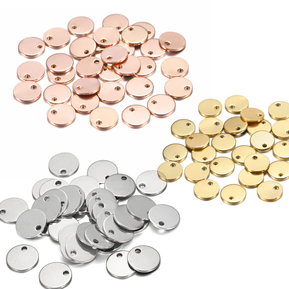 Small Round Stainless Steel Flat Blank Stamping Tag Pendants Mini Discs for Bracelet Necklace Chain Charms Jewelry Making