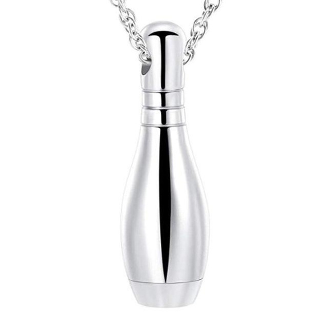 Custom Stainless Steel Bowling Urn Cremation Urn Necklace Memorial Ashes Necklace Urn Keepsake Locket