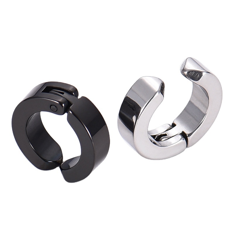 Clip on Hoop Earrings Stainless Steel for Men Boys Women Non Piercing Ear Clip Stainless Steel