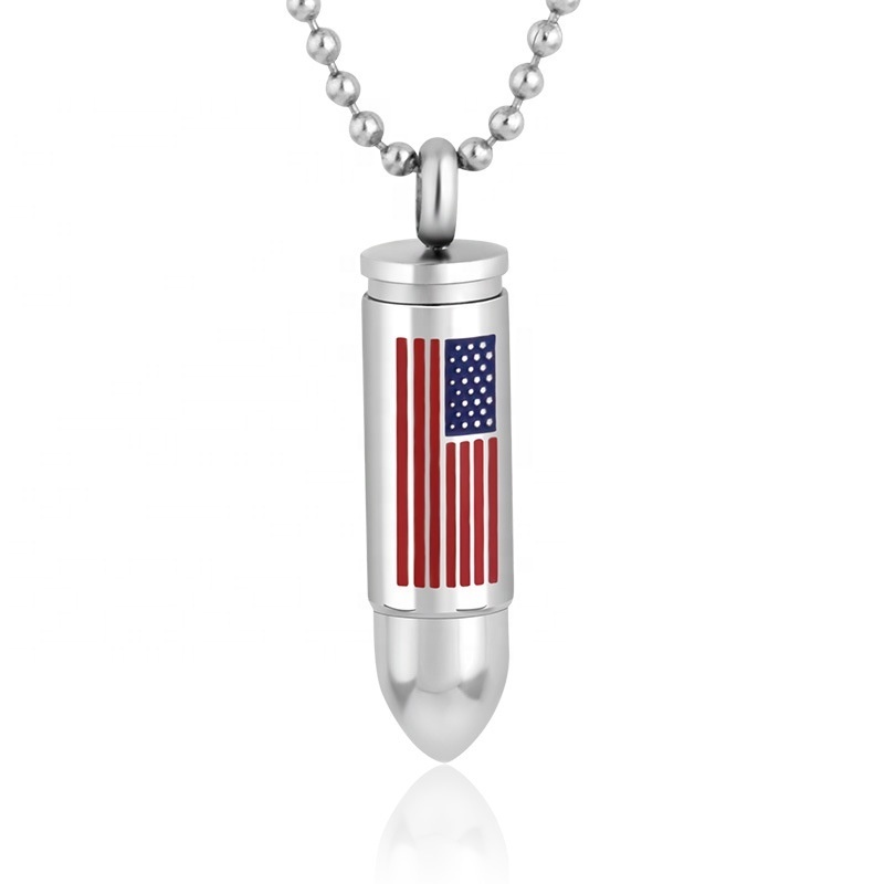 Bullet Cremation Jewelry for Ashes Pendants Ashes Holder Urns Jewelry for Pet Human Cylinder Keepsake Memorial Necklace