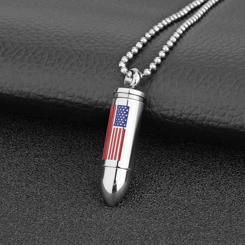 Bullet Cremation Jewelry for Ashes Pendants Ashes Holder Urns Jewelry for Pet Human Cylinder Keepsake Memorial Necklace