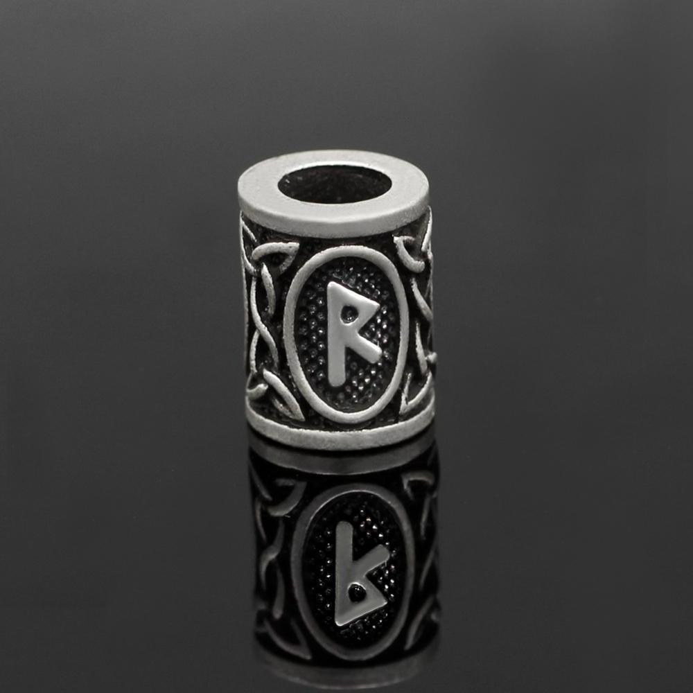 Wholesale Stainless Steel Accessories Viking Man 24pcs Rune Beard Beads, Retro Beads  For Bracelet Making