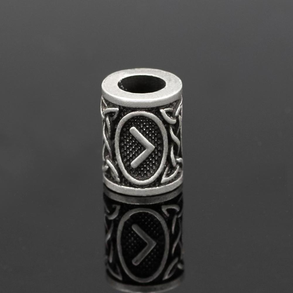 Wholesale Stainless Steel Accessories Viking Man 24pcs Rune Beard Beads, Retro Beads  For Bracelet Making