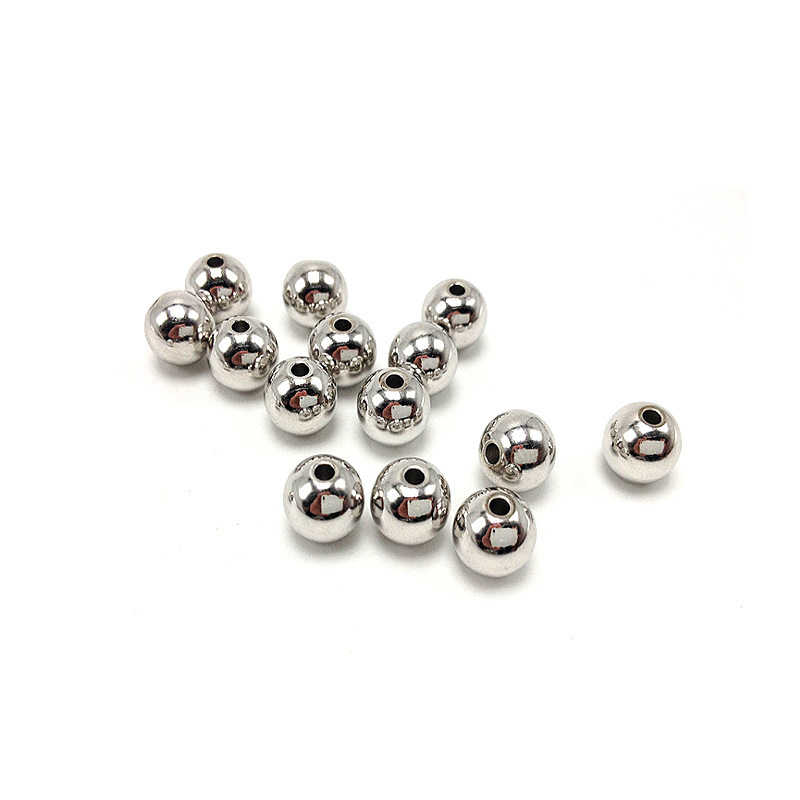 Cheap 3mm 4mm 5mm 6mm 8mm Stainless steel drilled steel beads, loose beads bracelet beaded, DIY jewelry accessories beads