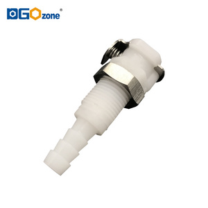 [FSC0104PI] 1/4" Hose Barb Valved Panel Mount Coupling Body female connectors