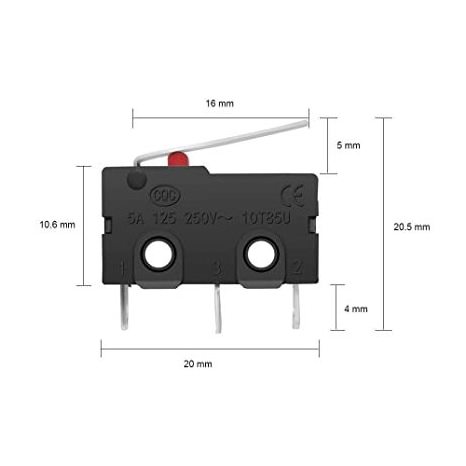 Factory Supply Mini Power Travel Switch 3 Pin Limit Switch Left Turn Right Turn  Micro Limit Switch For Mouse