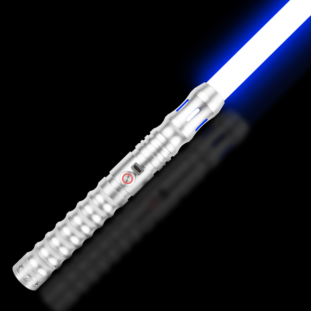 Alloy Lightsaber With Stripe RGB Multi Color  LED Sword Light Up Luminous High Quality Toy Kids