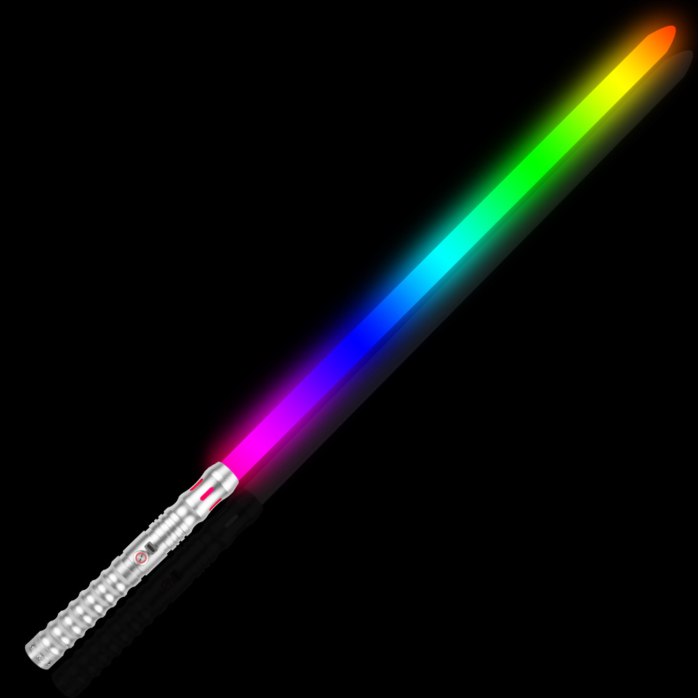 Alloy Lightsaber With Stripe RGB Multi Color  LED Sword Light Up Luminous High Quality Toy Kids